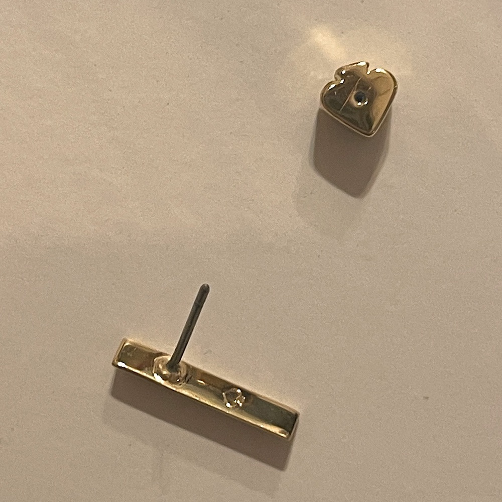 Kate spade mismatched earrings blue stone gold - Picture 5 of 10